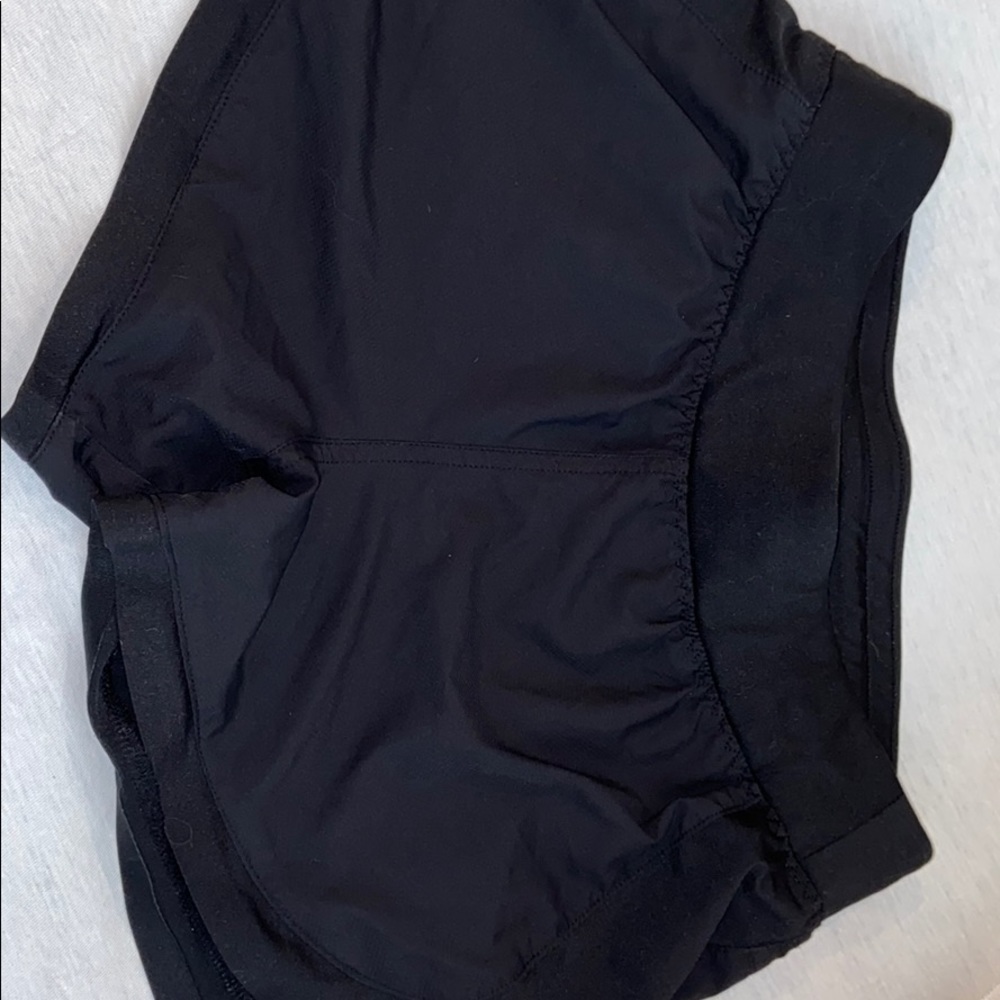 Grey and black Athleta shorts.